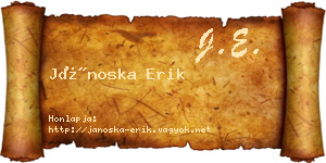 Jánoska Erik névjegykártya