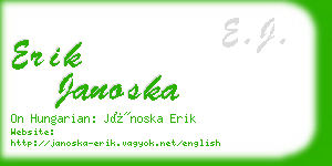 erik janoska business card